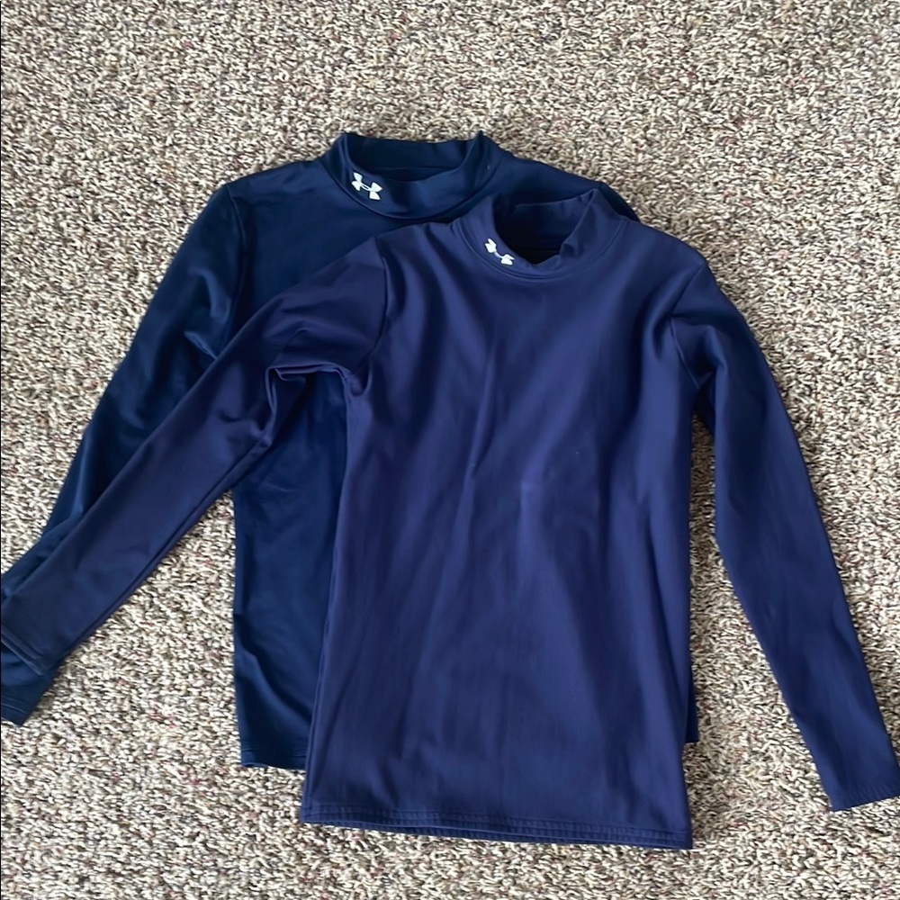 Under Armour Navy Blue Long Sleeve Shirts